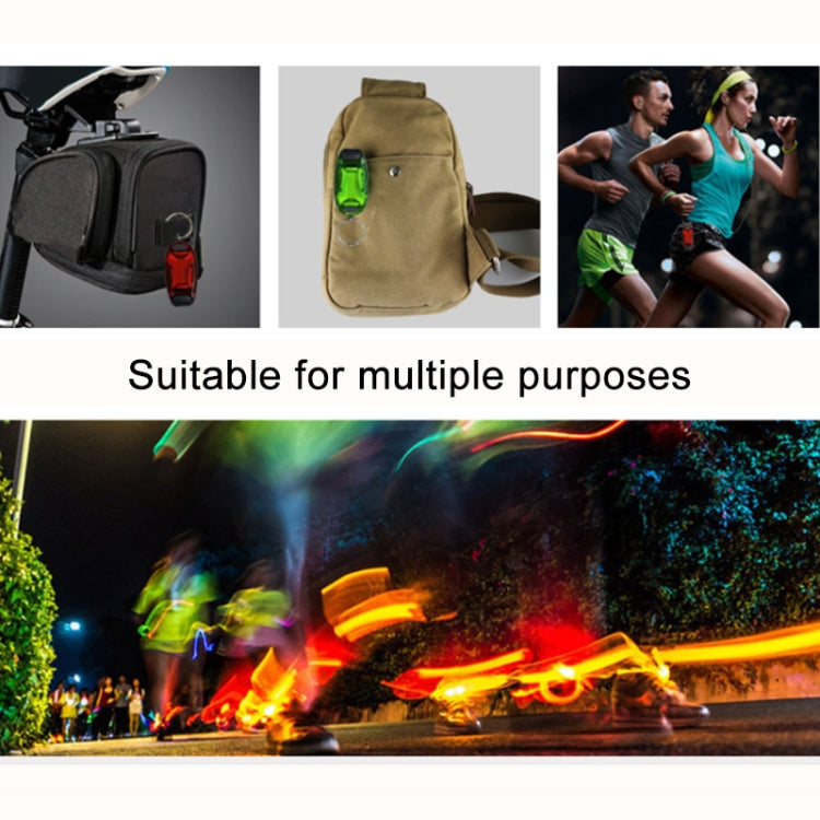 Multifunctional Portable Bicycle Taillight Helmet Light Running Warning Light Luminous Keychain (Red) by bashfashion