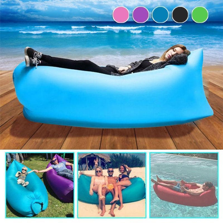 Outdoor Portable Lazy Water Inflatable Sofa Beach Grass Air Bed, Size: 200 x 70cm(Black) by bashfashion