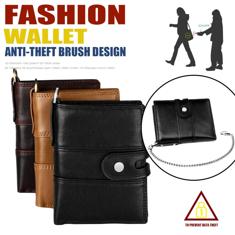 RFID Anti-theft First Layer Cowhide Multi-card Men Wallet(Brown) by bashfashion
