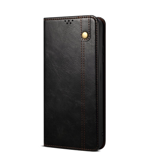 For Xiaomi 12/12S Simple Wax Crazy Horse Texture Leather Phone Case(Black) by bashfashion