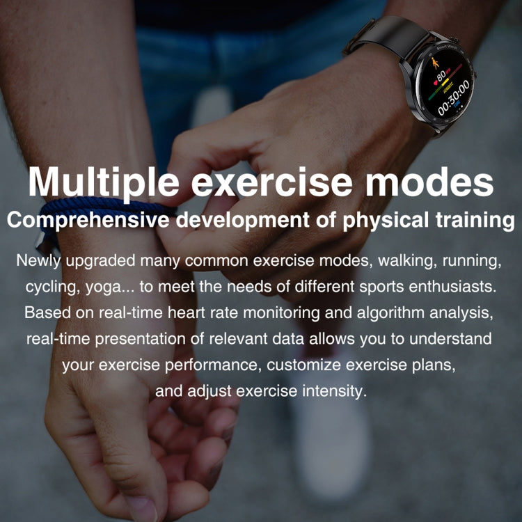 AK32 1.36 inch IPS Touch Screen Smart Watch, Support Bluetooth Calling/Blood Oxygen Monitoring,Style: Silicone Watch Band(Silver Black) by bashfashion