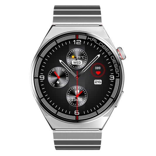 1.3 inch Bamboo Steel Band IP68 Waterproof Smart Watch Support Bluetooth Call(Silver) by bashfashion