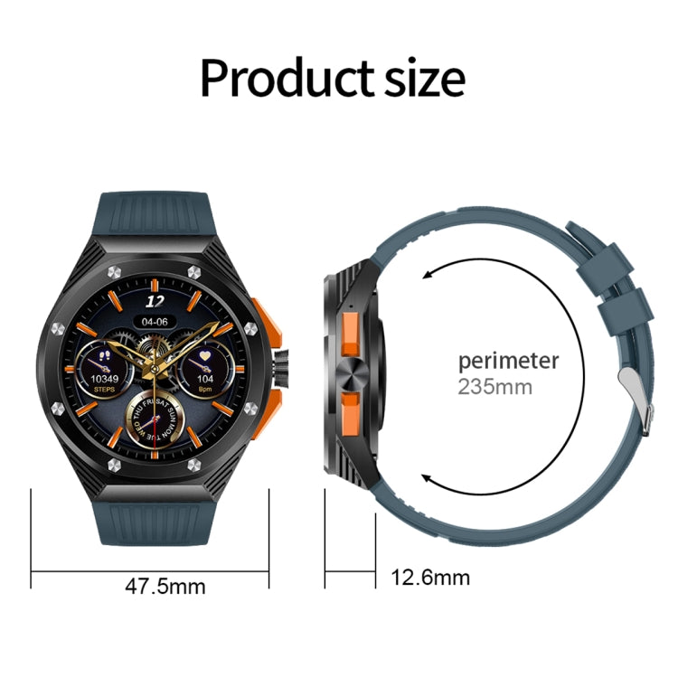 HT8 1.46 inch Round Screen Bluetooth Smart Watch, Support Health Monitoring & 100+ Sports Modes & Alipay(Orange) by bashfashion