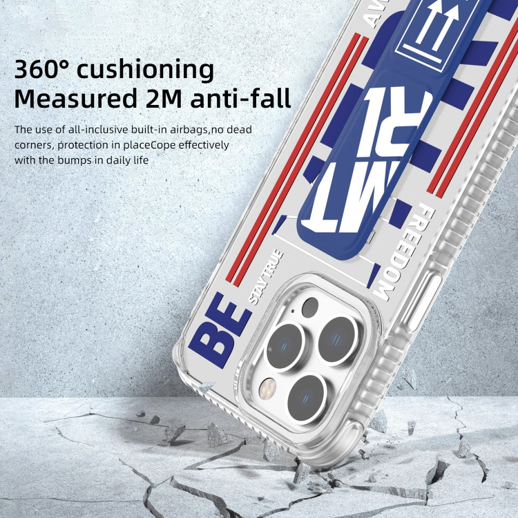 For iPhone 15 Pro Max Mutural Cyber Series TPU Phone Case with IML Stand(Blue) by Mutural