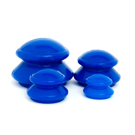 4 Cups / Set Health Care Body Massage Cupping Therapy Anti Cellulite Silicone Vacuum Cups(Blue) by bashfashion