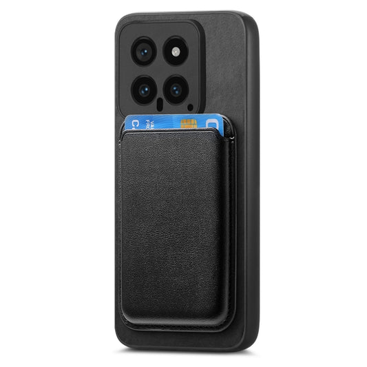 For Xiaomi 13T / 13T Pro Retro Magsafe Card Bag PU Back Cover Phone Case(Black) by bashfashion
