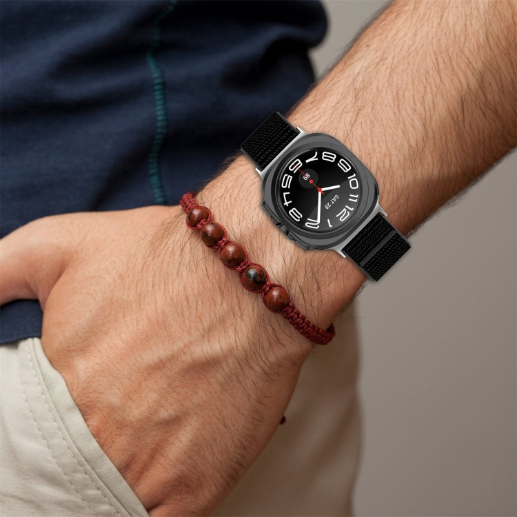 For Samsung Galaxy Watch Ultra 47mm Loop Nylon Hook and Loop Fastener Watch Band(Rainbow) by bashfashion