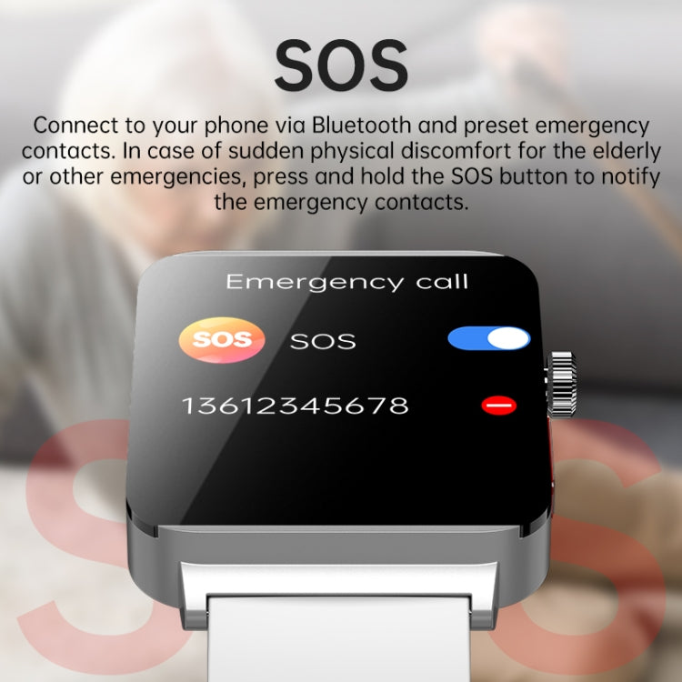 KS03 Pro 1.96 inch Color Screen Smart Watch, Support Bluetooth Call / Health Monitoring(Silver Black) by bashfashion