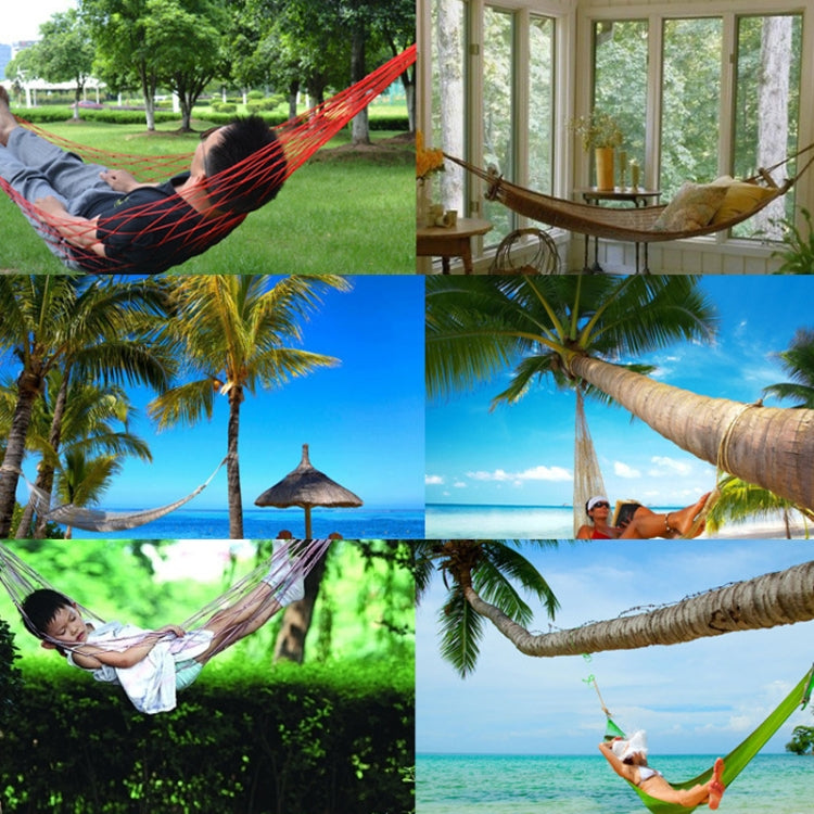 9 Strand Nylon Rope Hammock Portable Camping Leisure Mesh Hammock(Green) by bashfashion