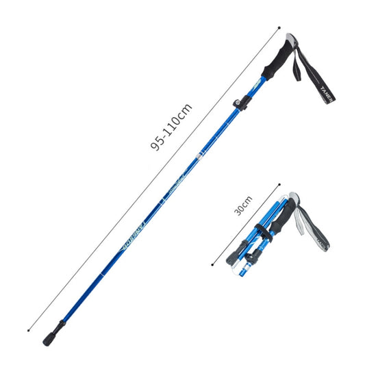 TANERDD TR-D0001 Trekking Poles Aluminum Alloy Folding Outdoor Handrails Trekking Walking Sticks(Short Model (Blue)) by bashfashion