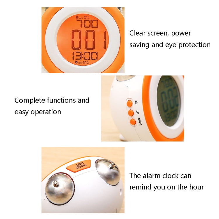0705 Big Volume Simple Three-Dimensional LED Alarm Clock Mute Luminous Electronic Clock(Light Blue) by bashfashion