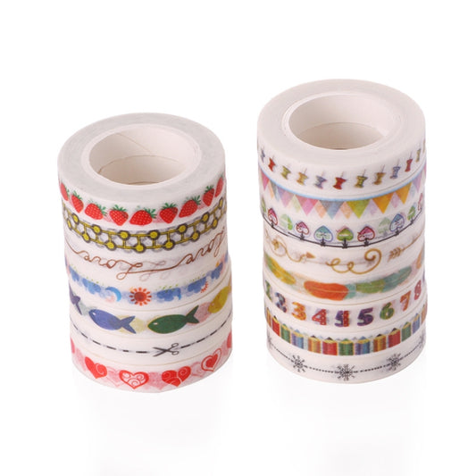 10pcs Paper Tape Hand Ledger Decoration Sticker, 8mmx10m(Weather SM-15) by bashfashion