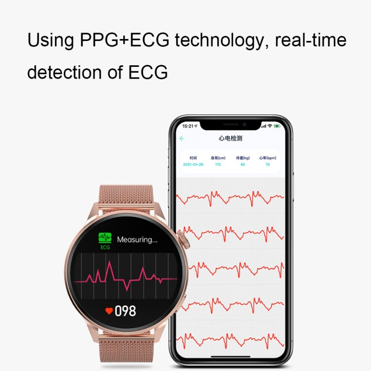 Wearkey DT4+ 1.36 Inch HD Screen Smart Call watch with NFC Function, Color: Silver Steel by Wearkey