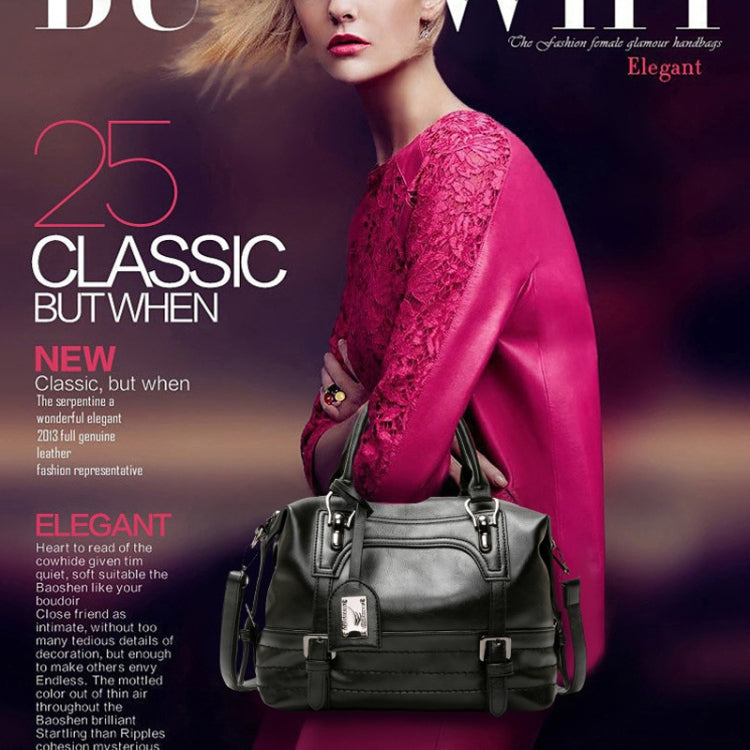 Ladies Casual Handbag Soft-faced Solid Color One-shoulder Diagonal Large Bag(Grey) by bashfashion