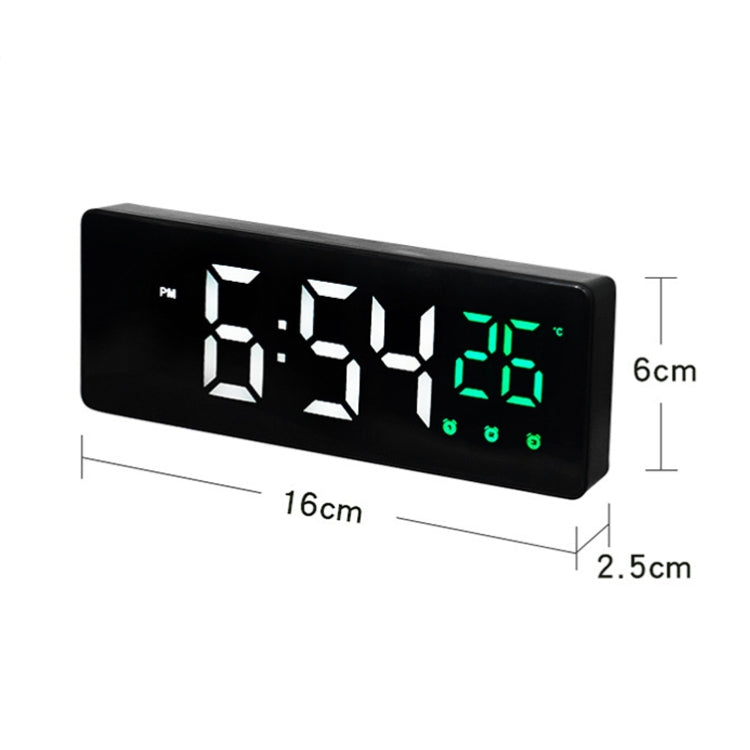 0715 Voice-activated LED Mute Date Temperature Display Electronic Clock(Black Surface Red Light) by bashfashion