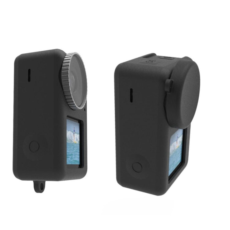 For DJI Osmo Action 3 Silicone Protective Case Lens Cap(Black) by bashfashion