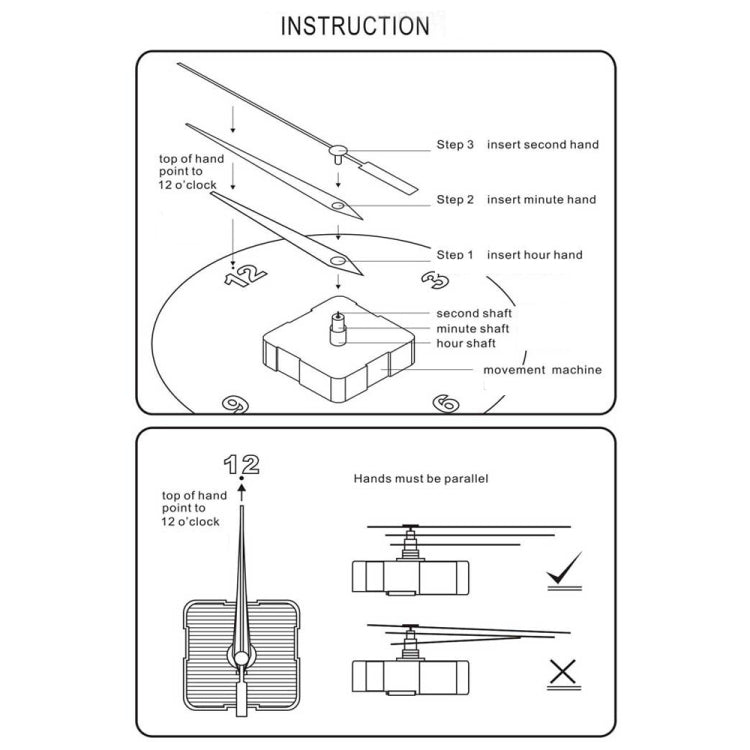 2 PCS HR1688 Quartz Clock Mechanism Movement,Spec: 28mm/ 20.5mm by bashfashion