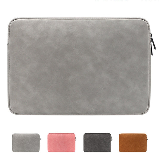 ND12 Lambskin Laptop Lightweight Waterproof Sleeve Bag, Size: 14.1-15.4 inches(Gray) by bashfashion
