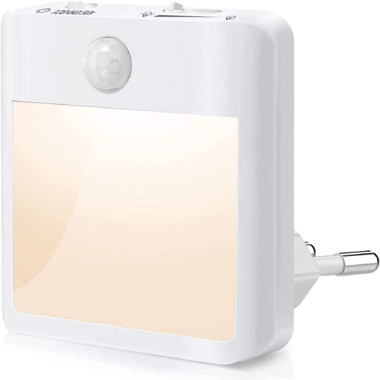 NL2101 Motion Sensor LED Night Light AC Plug Dimming Sleep Lights,Spec: Warm and White US Plug by bashfashion