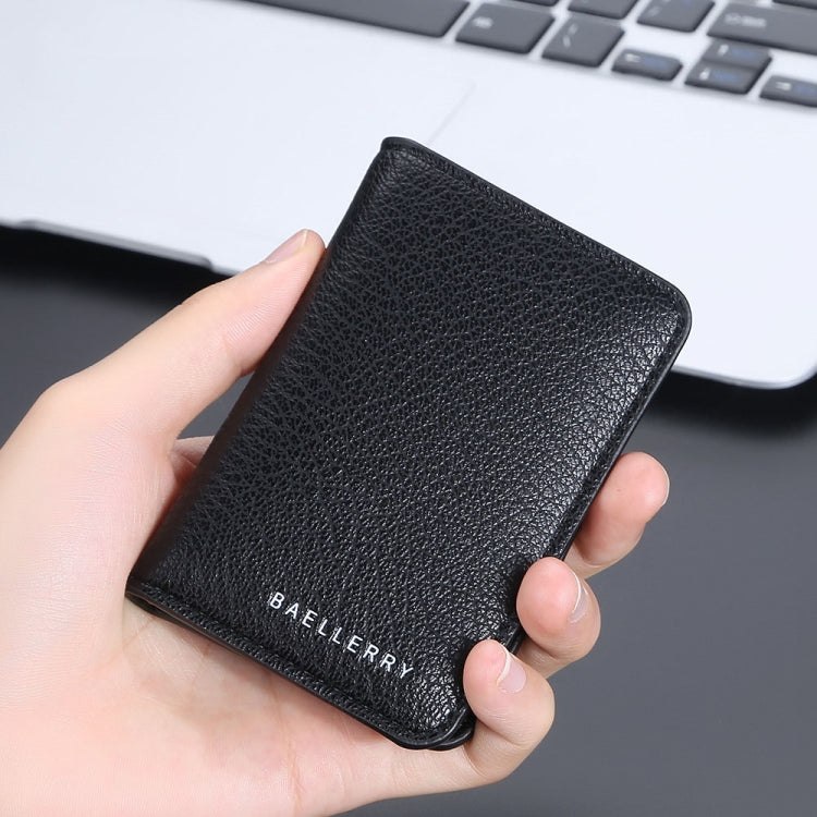 Baellerry Thin and Light Multi-card Card Bag Litchi Pattern Soft Leather Card Holder(Coffee) by Baellerry