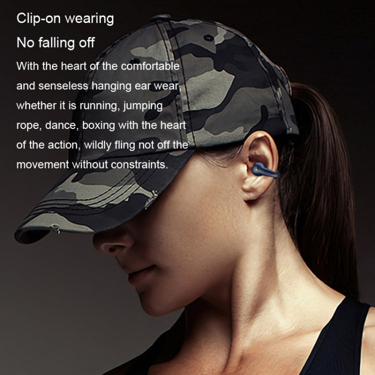 Q80 TWS Bluetooth 5.3 Wireless Earclip Bone Conduction Noise Reduction Bluetooth Headphone(Black) by bashfashion