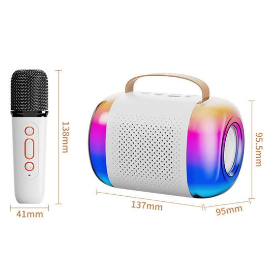 Y5 2 Microphone Portable Bluetooth Speaker Home And Outdoor Wireless Karaoke Audio(Pink) by bashfashion