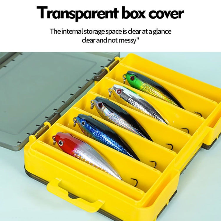 PROBEROS H1000 Double Sided Lure Box Handheld Double Layer Storage Case For Bait Accessories, Style: D Model(Yellow) by PROBEROS