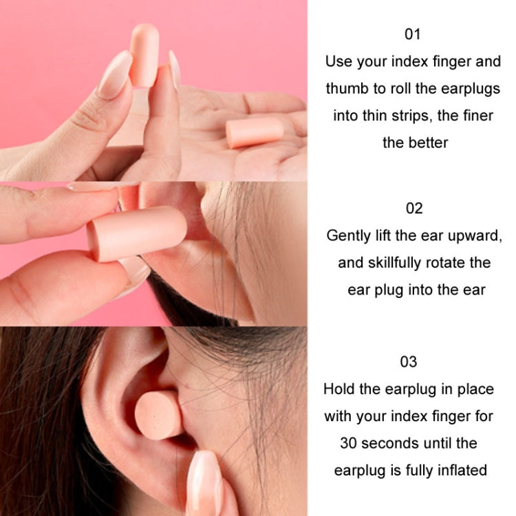 10pcs /Box Memory Foam Earplugs Student Dormitory Sleeping Noise Reduction Soundproof Earplugs(Pink) by bashfashion