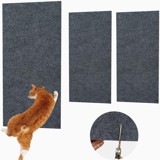 40 x 100cm Trimmable Self-Adhesive Cat Scratching Mat DIY Climbing Cat Scratcher(Light Grey) by bashfashion