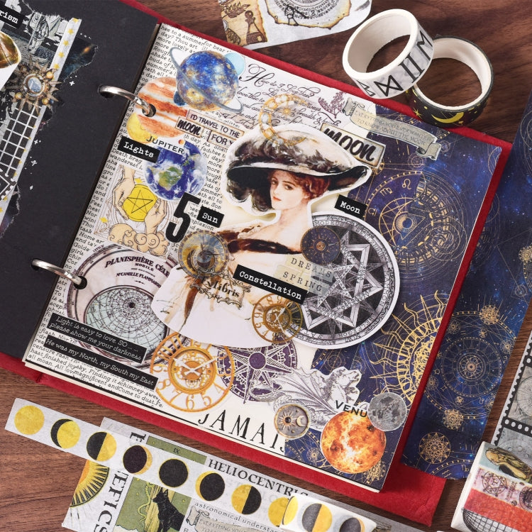 18rolls /Box Nostalgic Memory Washi Tape Set Retro Style DIY Scrapbook Stickers, Style: Cosmic Nebula by bashfashion