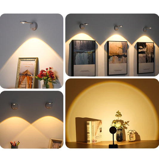 Rechargeable LED Motion Sensor Wireless Spotlight Dimmable Picture Light 1200mAH(White) by bashfashion