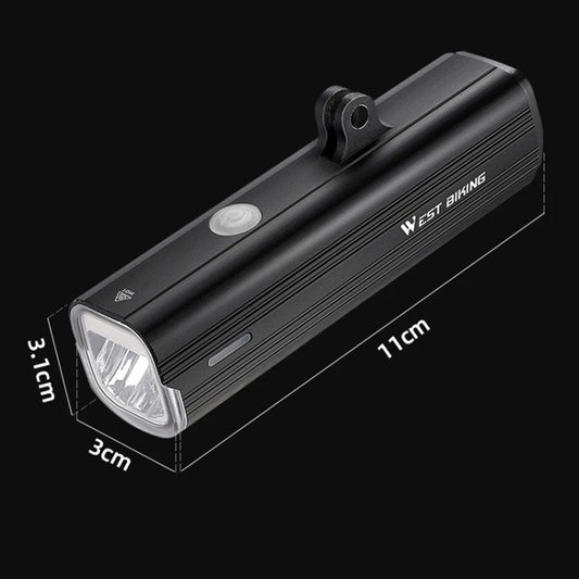 WEST BIKING Bicycle High Lumen Type-C Aluminum Alloy Headlight, Specification: Light Without Holder by WEST BIKING