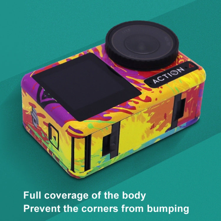 For DJI Action 4 Motion Camera Stickers All Inclusive Photo Frame Color Changing Stickers Accessories, Style: AC4-10 Circuit Dark Gold by bashfashion