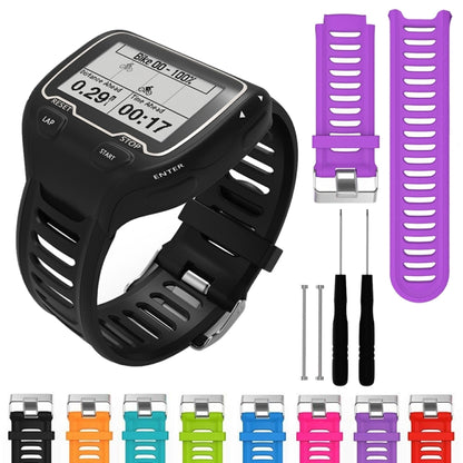 Solid Color Silicone Watch Band for Garmin Forerunner 910XT(Black) by bashfashion
