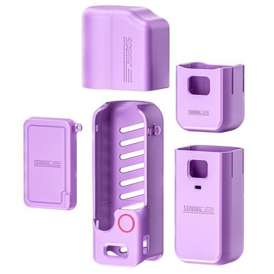 For DJI OSMO Pocket 3 STARTRC 5 in 1 Body Lens Handle Screen Silicone TPU Case (Purple) by STARTRC