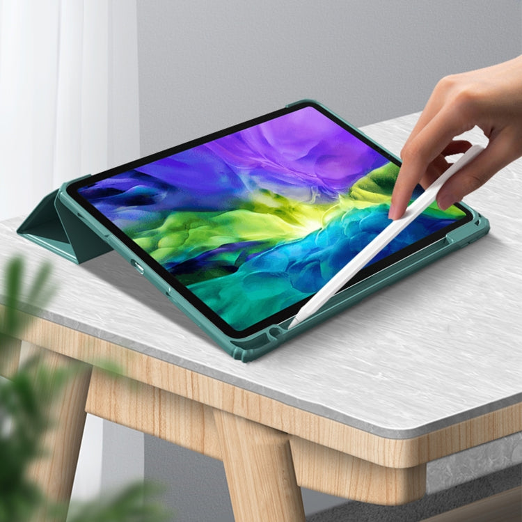 For iPad Pro 12.9 2022 / 2021 / 2020 Mutural Pinyue Series PC + TPU Horizontal Flip Leather Tablet Case with Holder & Pen Slot & Sleep / Wake-up Function(Mint Green) by Mutural