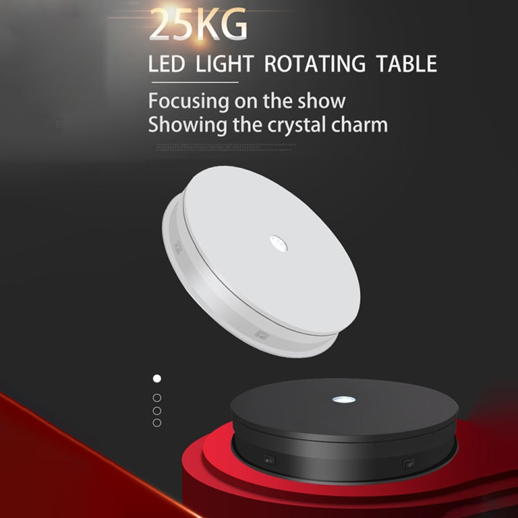 30cm Electric Rotating Turntable Display Stand LED Light Video Shooting Props Turntable, Power Plug:220V AU Plug(White) by bashfashion