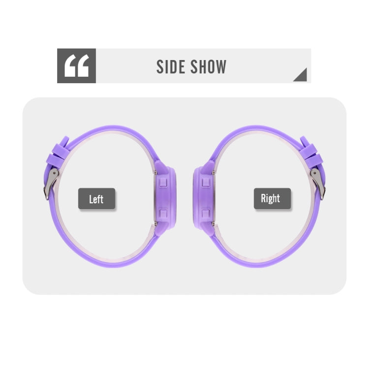 SKMEI 1721 Triplicate Round Dial LED Digital Display Luminous Silicone Strap Electronic Watch(Purple) by SKMEI