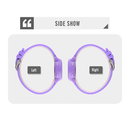 SKMEI 1721 Triplicate Round Dial LED Digital Display Luminous Silicone Strap Electronic Watch(Purple) by SKMEI