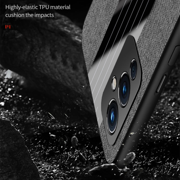 For OnePlus 9 XINLI Stitching Cloth Texture Shockproof TPU Phone Case(Black) by XINLI