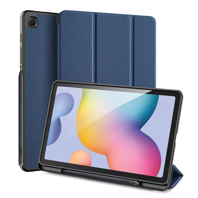 For Galaxy Tab S6 Lite 10.4 inch / S6 Lite 2024 DUX DUCIS Domo Series Horizontal Flip Magnetic PU Leather Case with Three-folding Holder & Pen Slot & Sleep / Wake-up Function(Blue) by DUX DUCIS