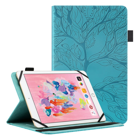 For 8 inch Life Tree Pattern Flip Universal Leather Tablet Case(Blue) by bashfashion