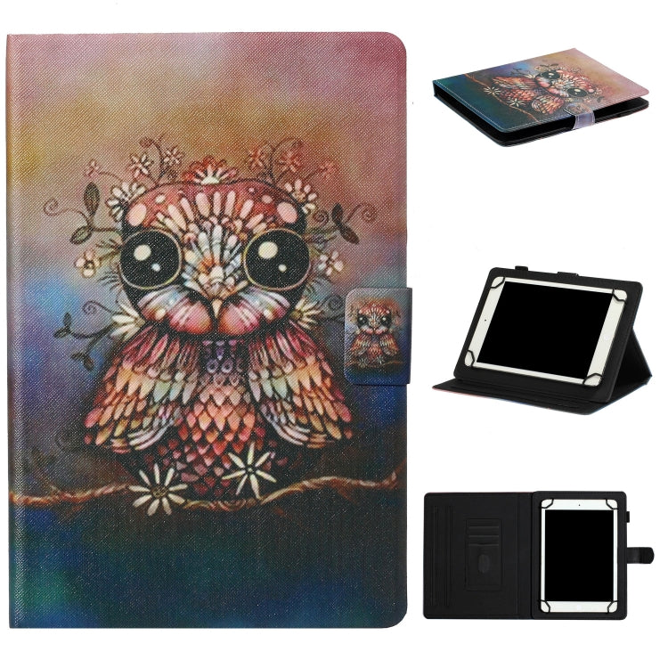 For 7 inch Tablet PC Universal Coloured Drawing Pattern Horizontal Flip Leather Case with Holder & Card Slot(Owl) by bashfashion