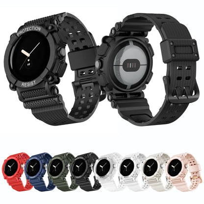 For Google Pixel Watch Three-proof Solid Color Integrated Watch Band(Transparent) by bashfashion