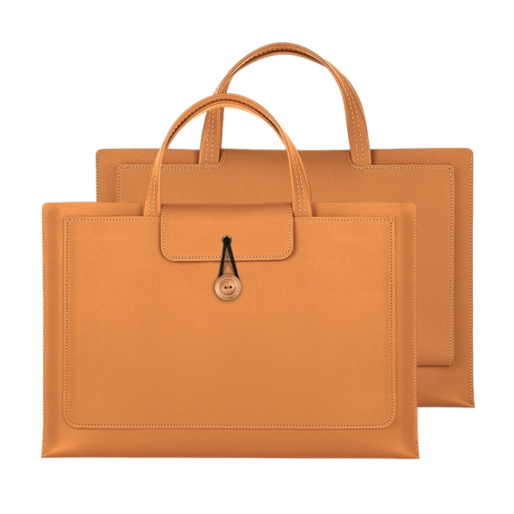 13-14 inch Universal Elastic Thread Button Portable Laptop Inner Bag(Brown) by bashfashion