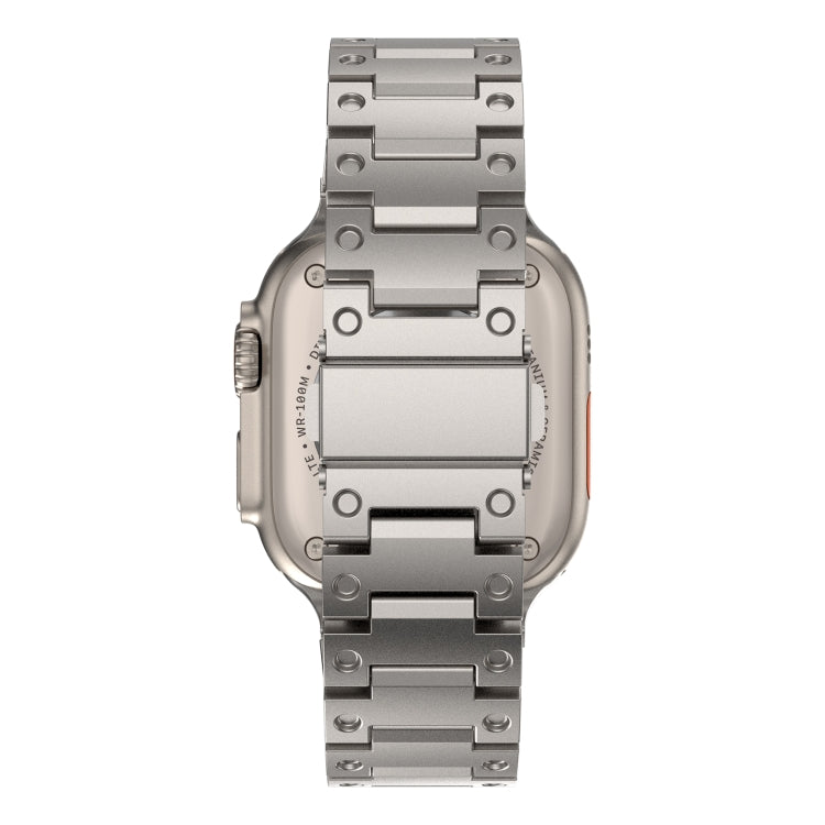 Double Rows Metal Watch Band For Apple Watch 7 45mm(Titanium) by bashfashion