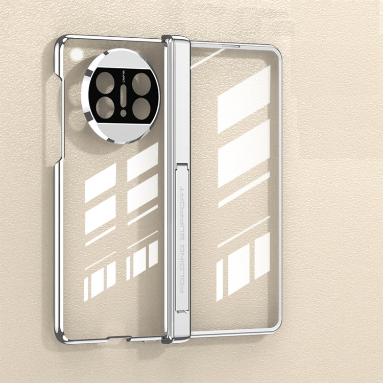 For Huawei Mate X3 GKK Integrated Hinge Folding Phone Case with Holder(Silver) by GKK