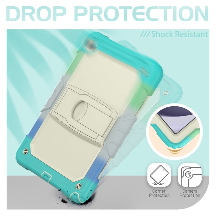 For Samsung Galaxy Tab A11+ / A9+ Silicone Hydric PC Tablet Case with Shoulder Strap & Holder(Colorful Light Blue) by bashfashion