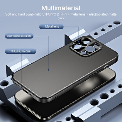 For iPhone 14 Pro R-JUST RJ-61 Electroplating Frosted TPU + PC Phone Case with Holder(Silver) by R-JUST