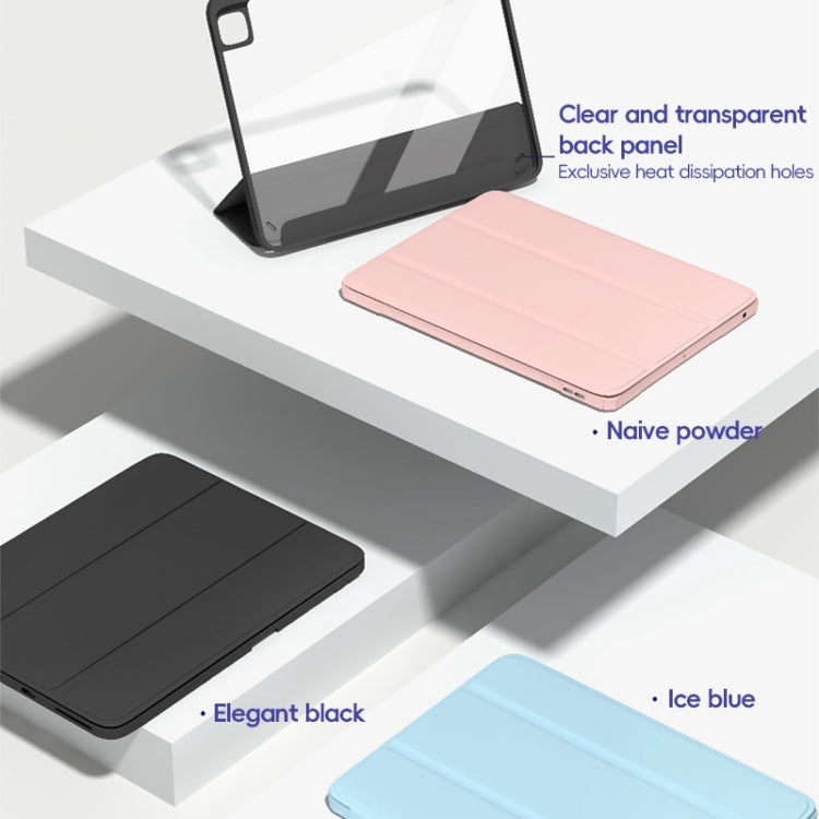 For iPad Pro 12.9 2022/2021/2020 ZGA Tri-Fold Voltage Smart Leather Tablet Case(Black) by ZGA